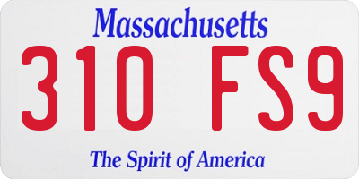 MA license plate 310FS9