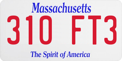 MA license plate 310FT3