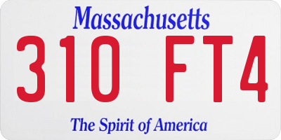 MA license plate 310FT4