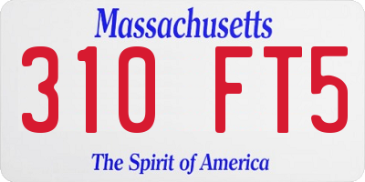 MA license plate 310FT5
