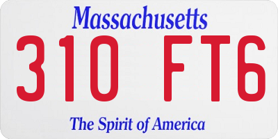 MA license plate 310FT6
