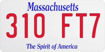 MA license plate 310FT7