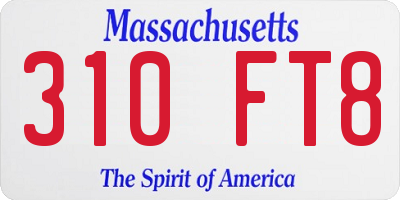 MA license plate 310FT8