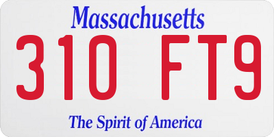 MA license plate 310FT9