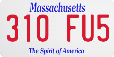 MA license plate 310FU5
