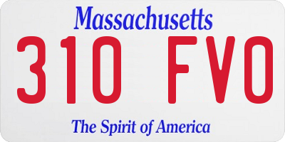 MA license plate 310FV0