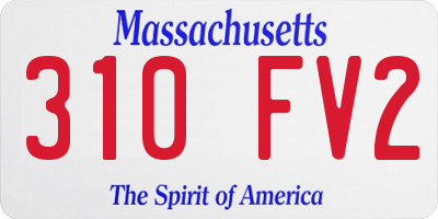 MA license plate 310FV2