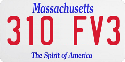MA license plate 310FV3