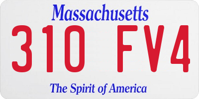 MA license plate 310FV4