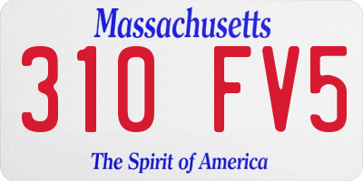 MA license plate 310FV5