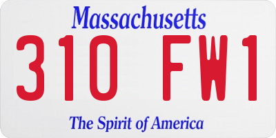 MA license plate 310FW1
