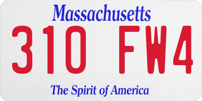 MA license plate 310FW4