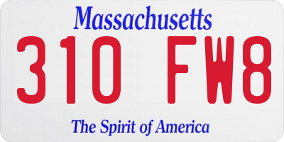 MA license plate 310FW8
