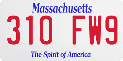 MA license plate 310FW9