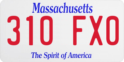 MA license plate 310FX0