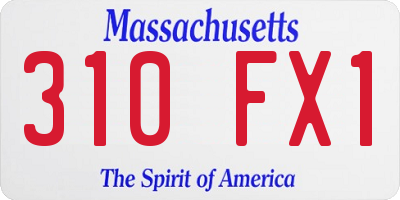 MA license plate 310FX1
