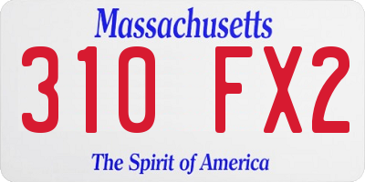MA license plate 310FX2