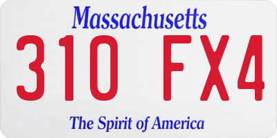 MA license plate 310FX4