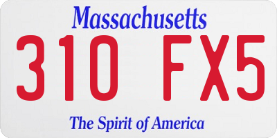 MA license plate 310FX5
