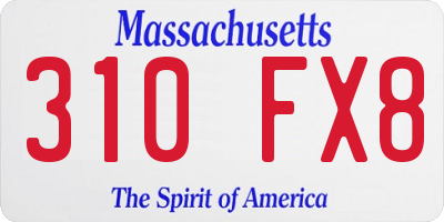 MA license plate 310FX8