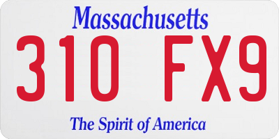MA license plate 310FX9