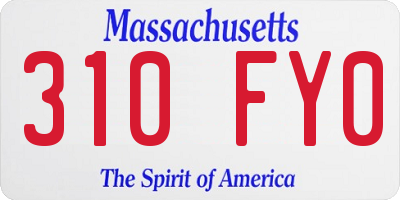 MA license plate 310FY0