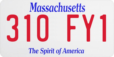 MA license plate 310FY1