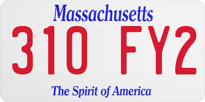MA license plate 310FY2