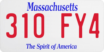 MA license plate 310FY4