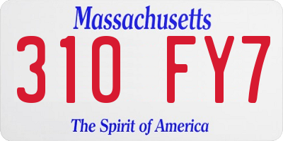 MA license plate 310FY7