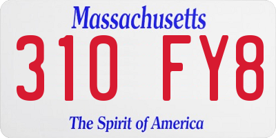 MA license plate 310FY8