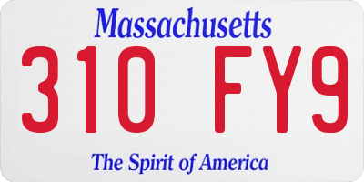 MA license plate 310FY9