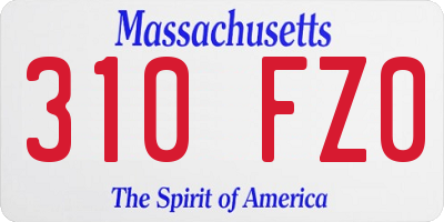 MA license plate 310FZ0