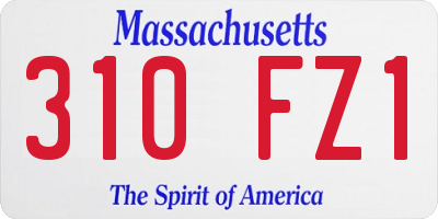 MA license plate 310FZ1