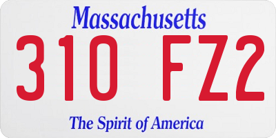 MA license plate 310FZ2