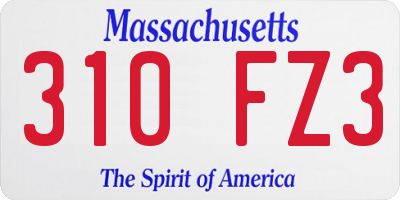 MA license plate 310FZ3