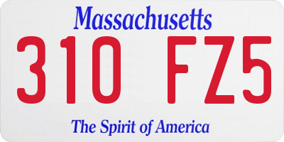 MA license plate 310FZ5
