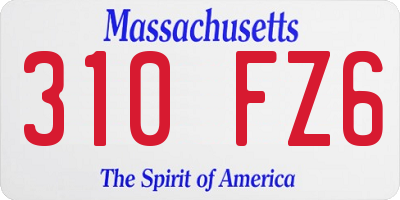 MA license plate 310FZ6