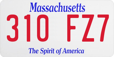 MA license plate 310FZ7