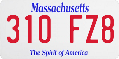 MA license plate 310FZ8