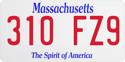 MA license plate 310FZ9