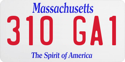 MA license plate 310GA1