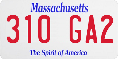 MA license plate 310GA2
