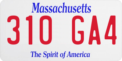 MA license plate 310GA4