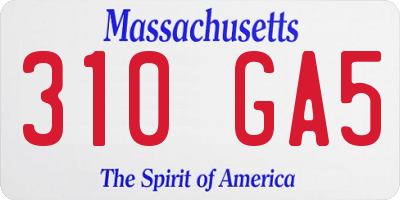 MA license plate 310GA5