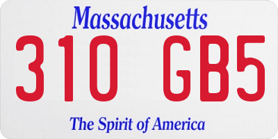 MA license plate 310GB5