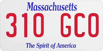 MA license plate 310GC0