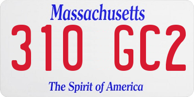 MA license plate 310GC2