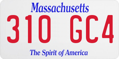 MA license plate 310GC4