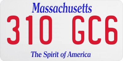 MA license plate 310GC6